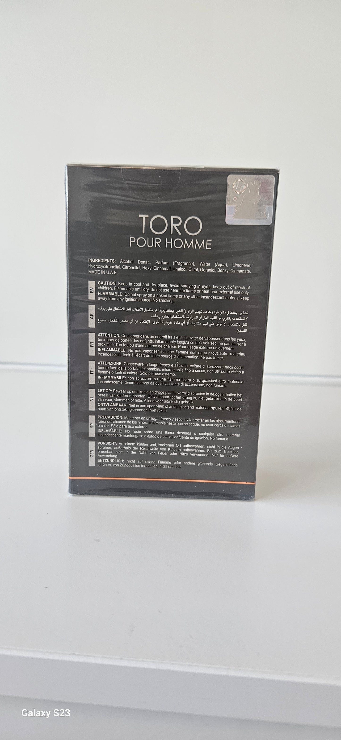 heren parfum TORO 100 ml